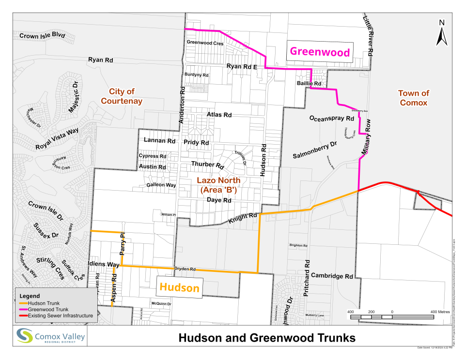 Hudson and Greenwood Trunks Map