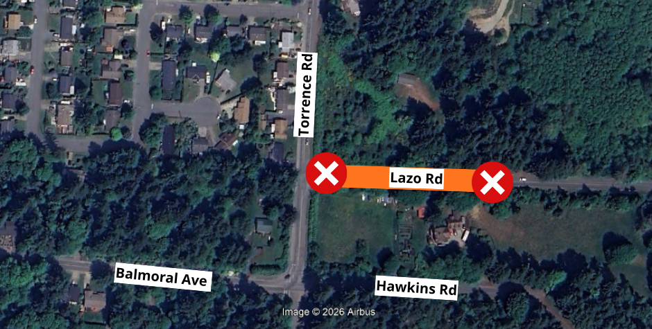 Lazo road construction zone Mar 23 -27