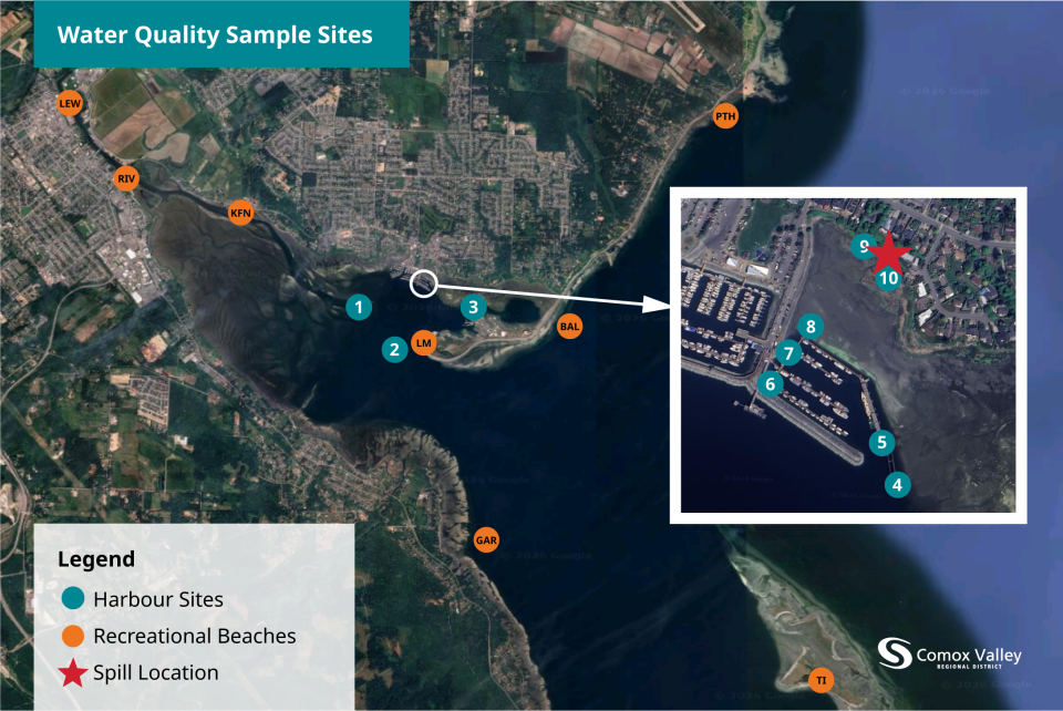 may 26 Sewage Leak Map_test locations